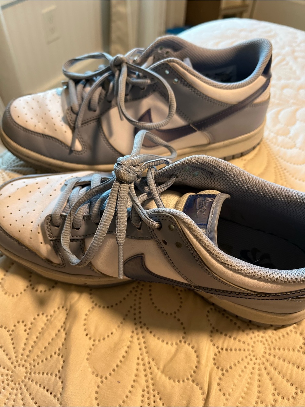 Nike Men's Low-Top Athletic Sneakers in White and Light Gray